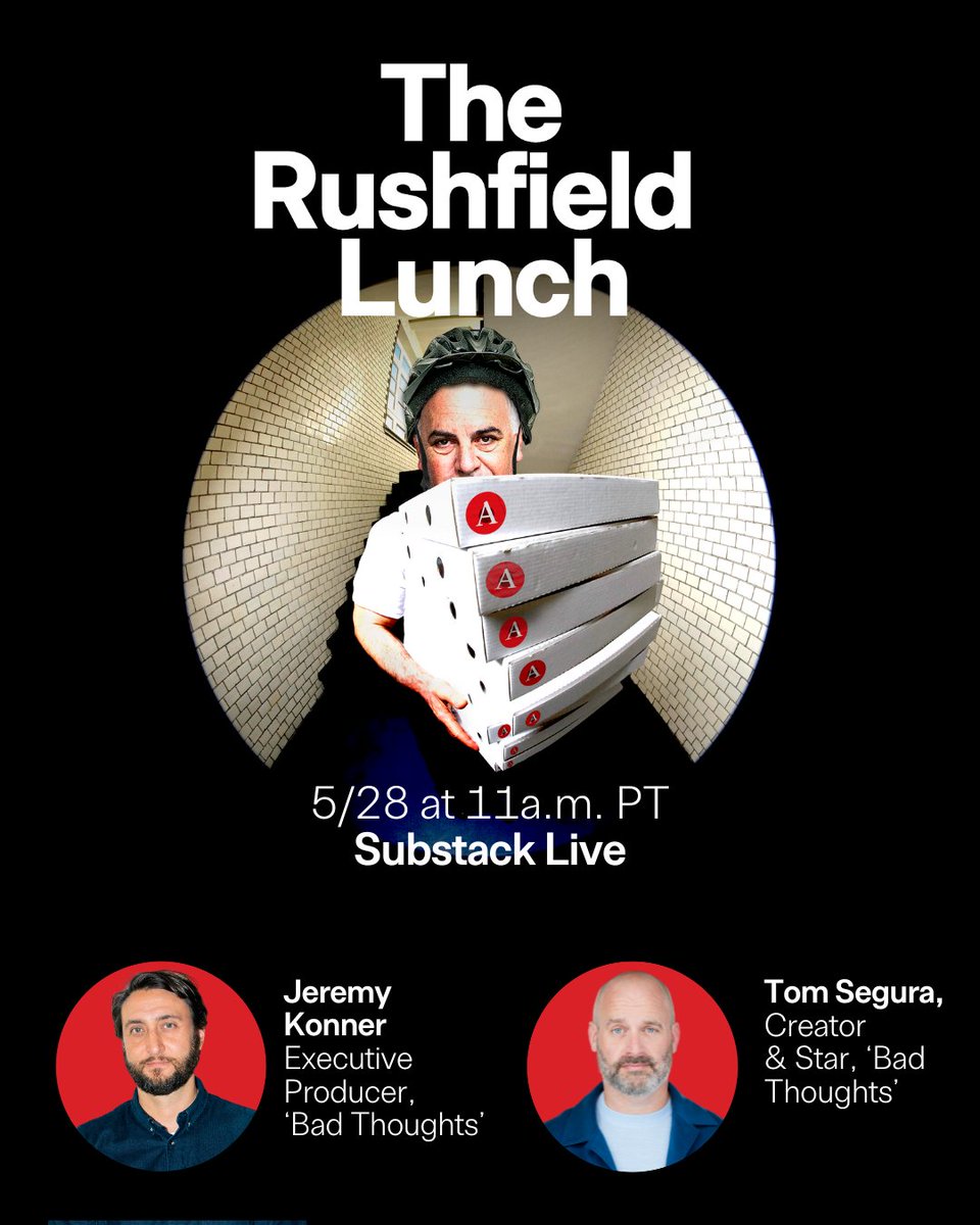 Ankler Rushfield (@richardrushfield) on Twitter photo Tomorrow on the Rushfield Lunch- the Bad Thoughts team- <a href="/tomsegura/">Tom Segura AKA Mr. Ladybug</a> and <a href="/Jeremykonner/">Jeremy Konner</a> drop by for a bite and hopefully to explain themselves. Tomorrow on the Rushfield Lunch- the Bad Thoughts team- <a href="/tomsegura/">Tom Segura AKA Mr. Ladybug</a> and <a href="/Jeremykonner/">Jeremy Konner</a> drop by for a bite and hopefully to explain themselves.