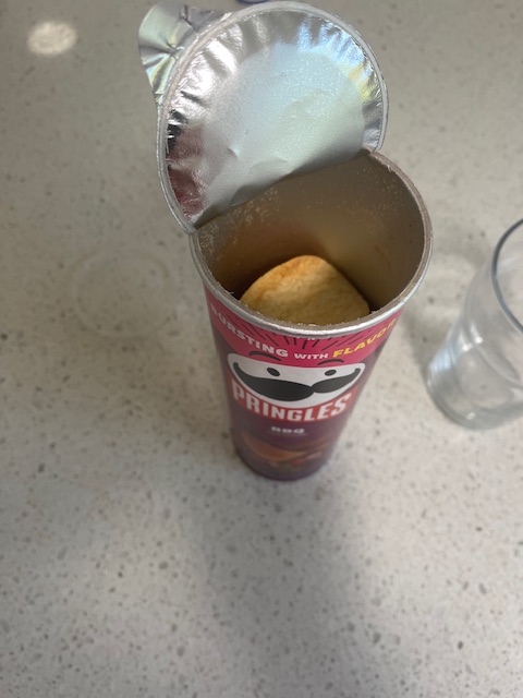 In the ongoing battle against shrinkflation, this is the already the 4th time in the last 30 days that I bought a can of <a href="/Pringles/">Pringles</a> only to find it was only 50-70% full. A sad time for snacking indeed.