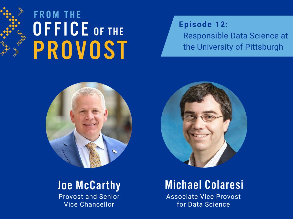 PittProvost's tweet image. Associate Vice Provost for Data Science Michael Colaresi joined "From the Office of the Provost" to discuss how Pitt is uniquely positioned to lead in the responsible data science space.
Listen to the full episode: ow.ly/jYMN50VZvT6