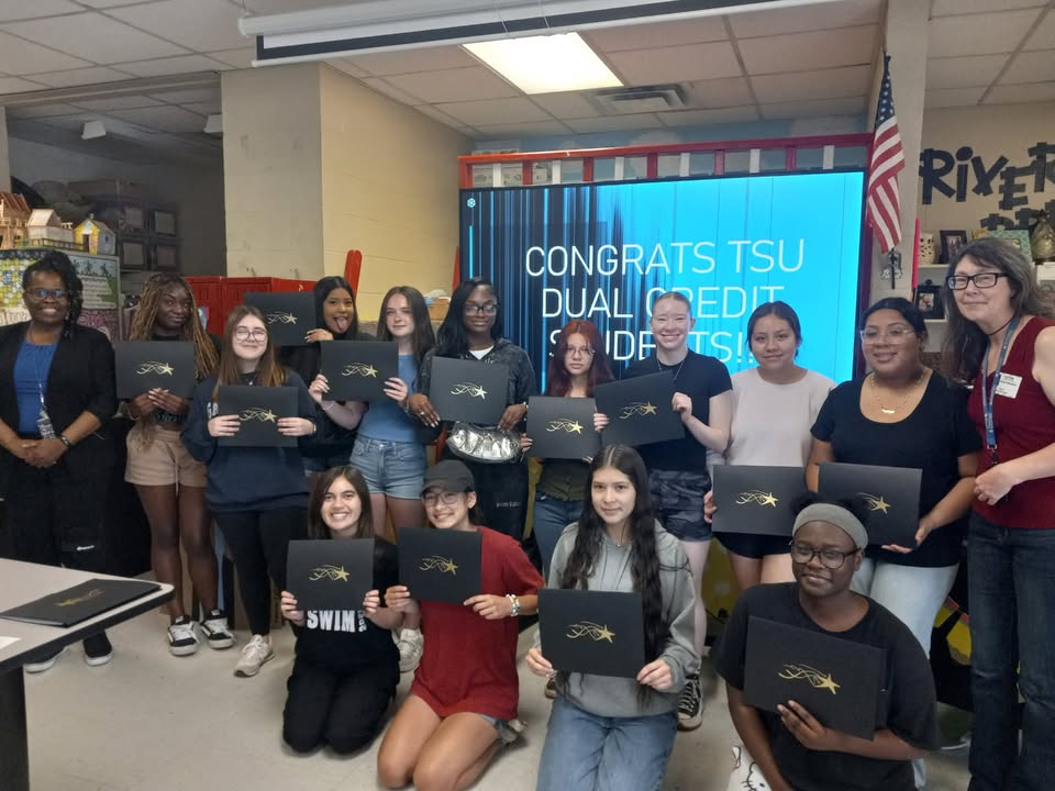 TSU College of Agriculture (@tsucollegeofag) on Twitter photo Congratulations to the 19 <a href="/RiverdaleHighTN/">Riverdale HS</a> students f who successfully completed the TSU dual credit Child Development course offered by the TSU Department of Human Sciences. Hats off to teacher Stephanie Cline for guiding these students through the challenging course. Congratulations to the 19 <a href="/RiverdaleHighTN/">Riverdale HS</a> students f who successfully completed the TSU dual credit Child Development course offered by the TSU Department of Human Sciences. Hats off to teacher Stephanie Cline for guiding these students through the challenging course.