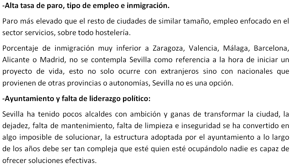 Estos son los factores que a mi juicio influyen en que Sevilla sea cada año más irrelevante y menos importante como ciudad, las consecuencias, el sorpasso poblacional de Zaragoza, pronto vendrán otras.
<a href="/Ayto_Sevilla/">Ayuntamiento de Sevilla</a> <a href="/jlsanzalcalde/">José Luis Sanz</a> <a href="/cristinapelaez/">Cristina Peláez</a> <a href="/antoniomunozsev/">Antonio Muñoz</a> <a href="/ismaelsc_/">Ismael Sánchez Castillo 🔻</a>