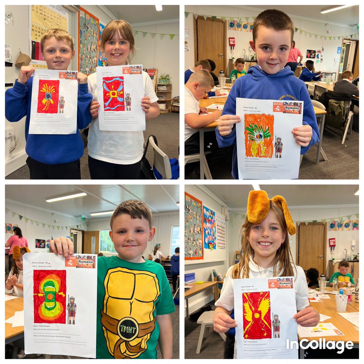 We have started another IDL - The Romans and P3B are fascinated with their shields! We learnt all about the features and designs as well as army formations! We prepped our designs for our shields and then we are going to make these out of cardboard boxes! 📦