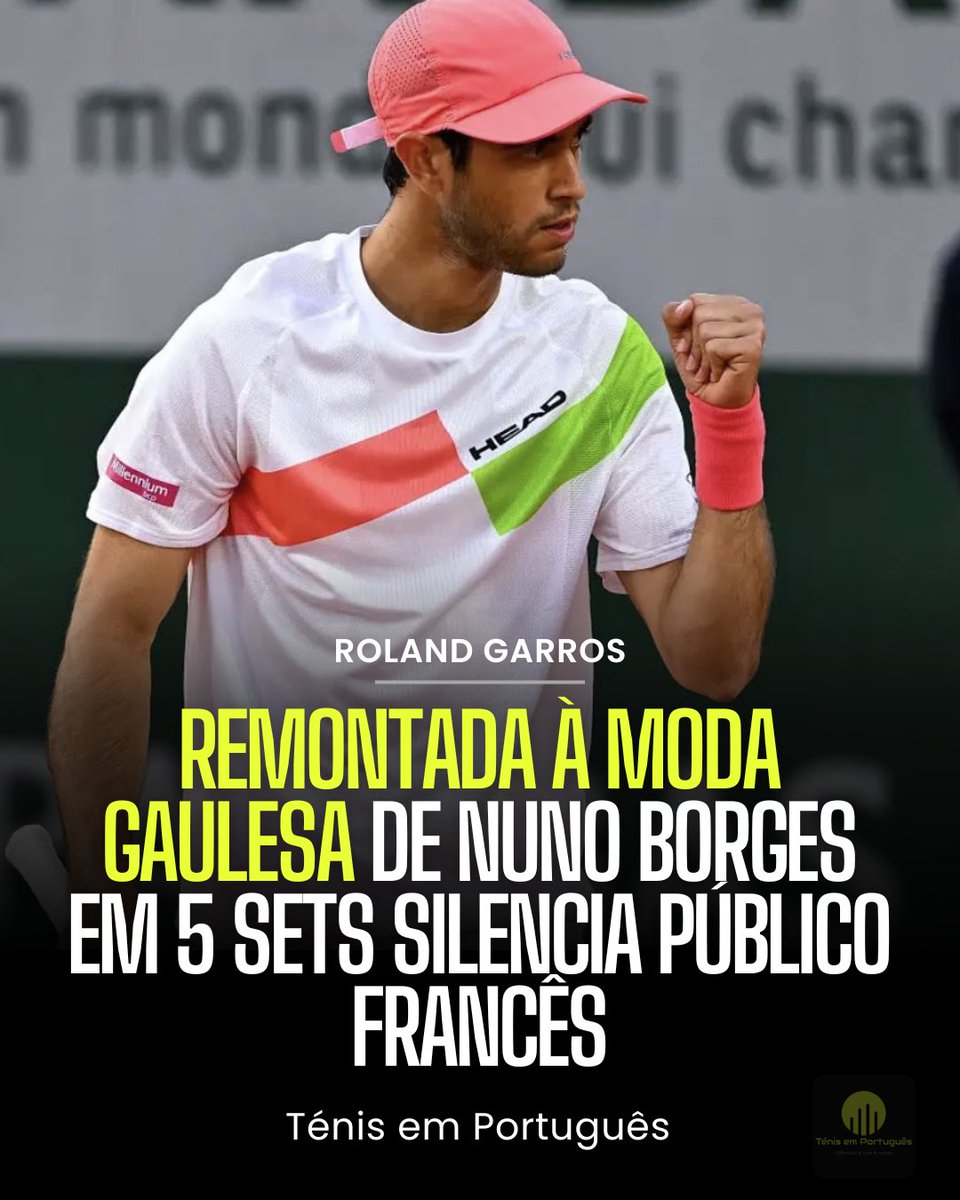 REMONTADA ÉPICA! 🍿🔥

🏟️ Debaixo de um ambiente ferveroso e frente a um jogador da casa - Jacquet (#150) -, Nuno Borges recupera pela primeira vez na carreira de 2 sets a 0 para vencer por 3-6 6-7 6-4 6-3 6-3! 🙌

💪 Segunda vitória da carreira em #RolandGarros!
