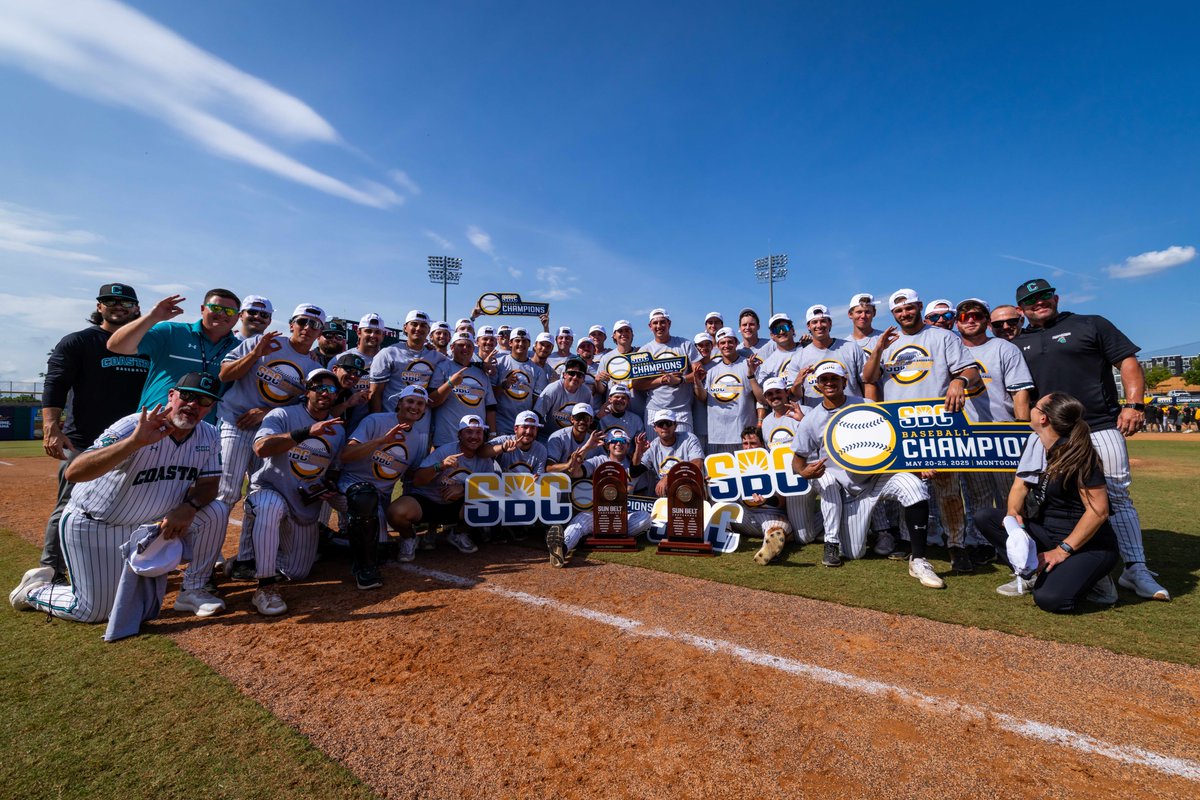 Sun Belt (@sunbelt) on Twitter photo ๐ง๐ช๐๐๐ ๐๐ฆ ๐ก๐๐๐.
The 2025 #SunBeltBSB regular-season ๐๐ก๐ tournament champions, <a href="/CoastalBaseball/">Coastal Carolina Baseball</a>. โ๏ธโพ๏ธ ๐ง๐ช๐๐๐ ๐๐ฆ ๐ก๐๐๐.
The 2025 #SunBeltBSB regular-season ๐๐ก๐ tournament champions, <a href="/CoastalBaseball/">Coastal Carolina Baseball</a>. โ๏ธโพ๏ธ