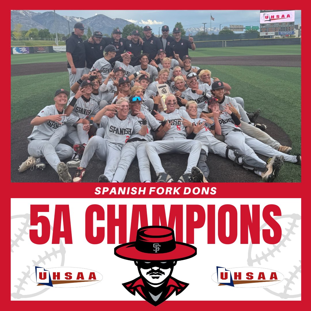 🏆 From underdogs to top dogs! Spanish Fork stormed through the bracket and finished on top as the 5A state champions. What a ride, and what a finish for the Dons! ⚾🙌