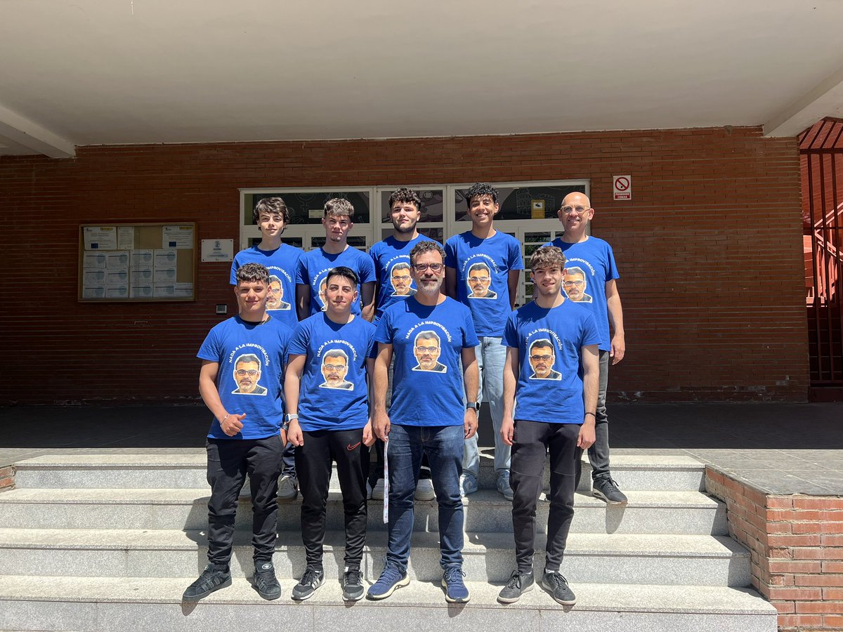 En conmemoración al profesor ya que ha sido el que nos ha embarcado en este proyecto y con su frase que no puede faltar "Nada a la improvisación" hemos pedido unas camisetas <a href="/InstitutoSenara/">InstitutoSenara</a>
<a href="/vmbaez/">Víctor Manuel Báez</a> <a href="/educacyl/">Educación JCyL</a> <a href="/EseroSp/">ESERO Spain</a>
<a href="/esa/">European Space Agency</a> <a href="/crfptic/">CRFPTIC</a> <a href="/ibfg_es/">IBFG</a> <a href="/Farmatrading/">Farmatrading</a>
#cansat <a href="/panelaisProducc/">Panelais</a>