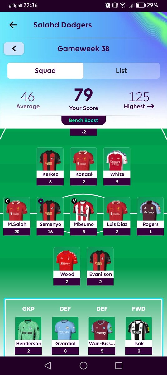 I had no chance of turning it around this week. Was way too far behind. Considered it a waste of time even trying. I was wrong! Thanks to Semenyo for providing the goods 😍 #FPL <a href="/afcbournemouth/">AFC Bournemouth 🍒</a>