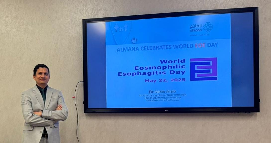 nazimarain81's tweet photo. @AlmanaHospitals  🏨 Celebrates World EOE Day May - 2025

@Danarayhaan  Had a Great interactive session in background of Current ACG guidelines for EOE.

@AmerGastroAssn
@SGA_KSA 
@AlmanaHospitals
@ASGEendoscopy https://t.co/1vkITij4tC