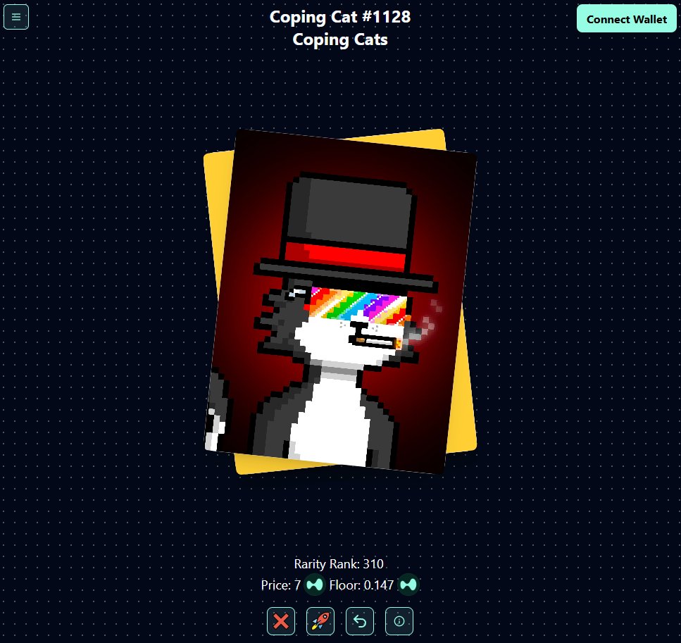 Coping Punks | OFFICIAL (@coping_punks) on Twitter photo NFT Match, beta edition is LIVE now! 🔥
cards.copingcollective.xyz
Featuring the top 20 NFT collections on <a href="/HyperliquidX/">Hyperliquid</a>, and a few outliers, NFT Match aims to showcase various NFT collections across HL 💫
Our Points system and Leaderboard are LIVE as well. Connect your wallet, NFT Match, beta edition is LIVE now! 🔥
cards.copingcollective.xyz
Featuring the top 20 NFT collections on <a href="/HyperliquidX/">Hyperliquid</a>, and a few outliers, NFT Match aims to showcase various NFT collections across HL 💫
Our Points system and Leaderboard are LIVE as well. Connect your wallet,