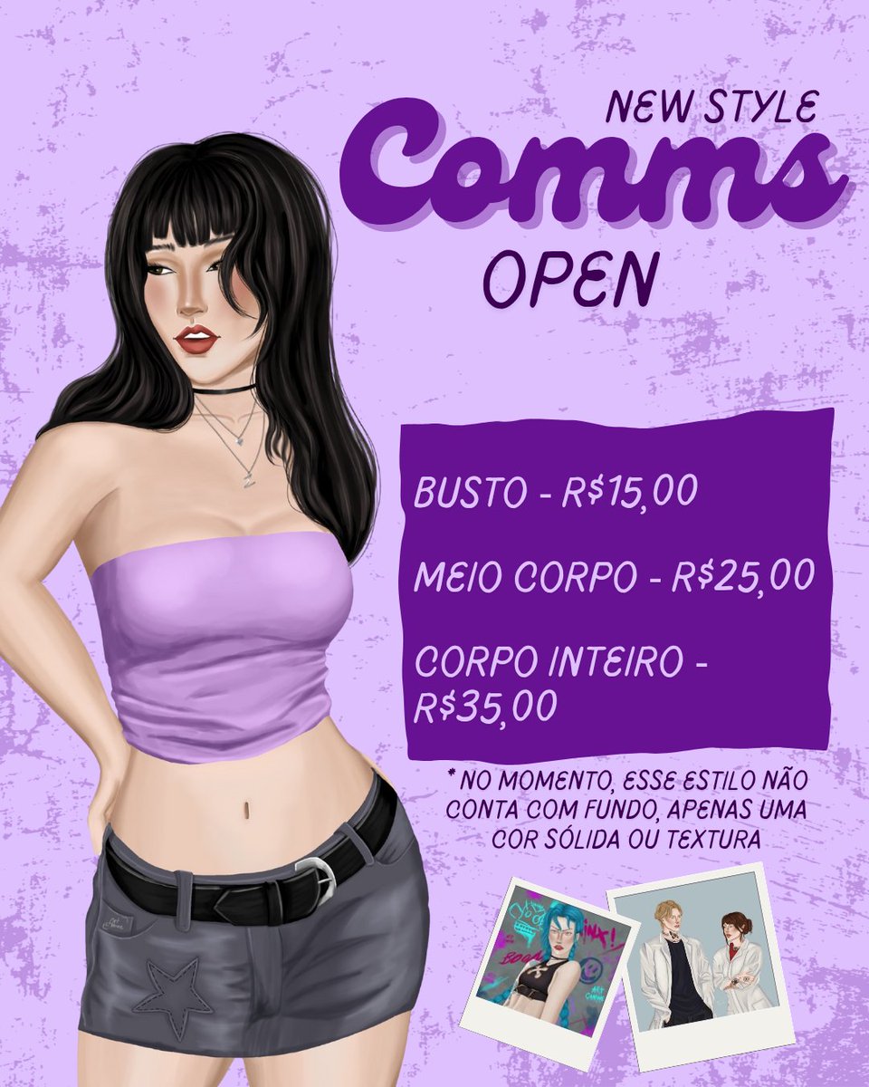 Bests, agenda de junho Aberta🎨
Vagas reduzidas pq do dia 13 ao 18 estarei na bienal e não farei nenhuma entrega🗣
É também o último mês para encomendar artes nesse valor🫶🏻

Ah, e quanto ao fundo, já faço sim, a depender da escolha (eu só esqueci de atualizar a arte🗣)