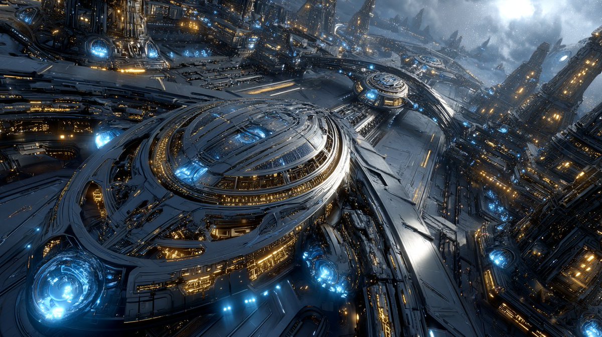Synth_Cyborg's tweet photo. Built in the void. Powered by stars. Ruled by silence.

#GalacticCitadel #FutureMetropolis #SpaceArt #SciFiDreams https://t.co/c0xrd6caQ9