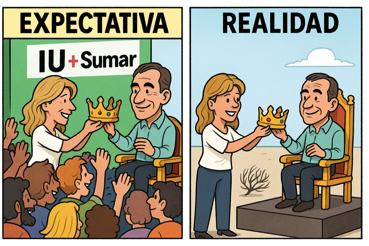 🎭 Lo de Sevilla no fue un mitin, fue un auto-homenaje entre cargos.
IU y Sumar, que ya son lo mismo, simulan una renovación con Maíllo mientras el pueblo les da la espalda.
Ni ilusión, ni apoyo, ni proyecto: solo cartel y propaganda.

#IUesSumar
#OrgullosamentePodemos