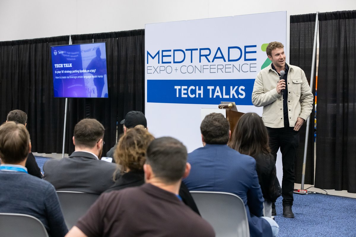 MedtradeConnect's tweet photo. Tech Talks at Medtrade deliver fast, focused insights from some of the industry’s most innovative companies—including @DeRoyal Industries, Tennr, @ParachuteHealth, @NotableSystems, Atlas Technology, LLC, Celeritas AI, @Brightree, @MaskFitAR, Valere Health, @Boostlingo, Synthpop - Healthcare AI, and Abbott Diabetes Care - @FreeStyleLibre. 

We’re already looking forward to what’s next to discover at #Medtrade2026 in Phoenix, March 2-4.