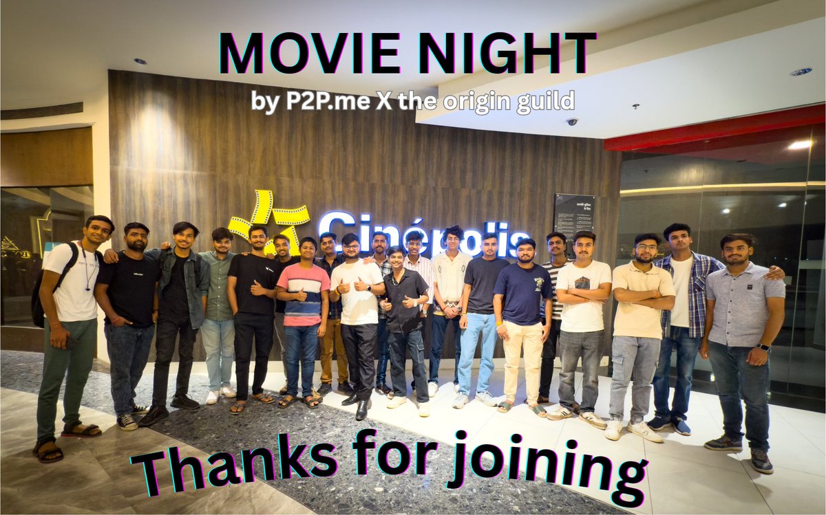 0xabhi7's tweet image. Last night was something else!
Huge thanks to @P2Pdotme for the seamless on-chain ticketing experience — smooth, fast &amp;amp; futuristic!
And major love to The Origin Guild for hosting such a fun and chill movie night
— good vibes, great crowd, and pure fun!

🎟️🎬✨ #P2Pdotme  #Web3