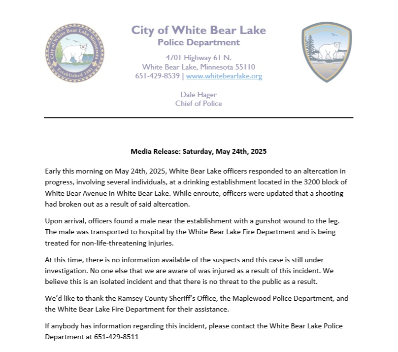 White Bear Lake PD tweet media