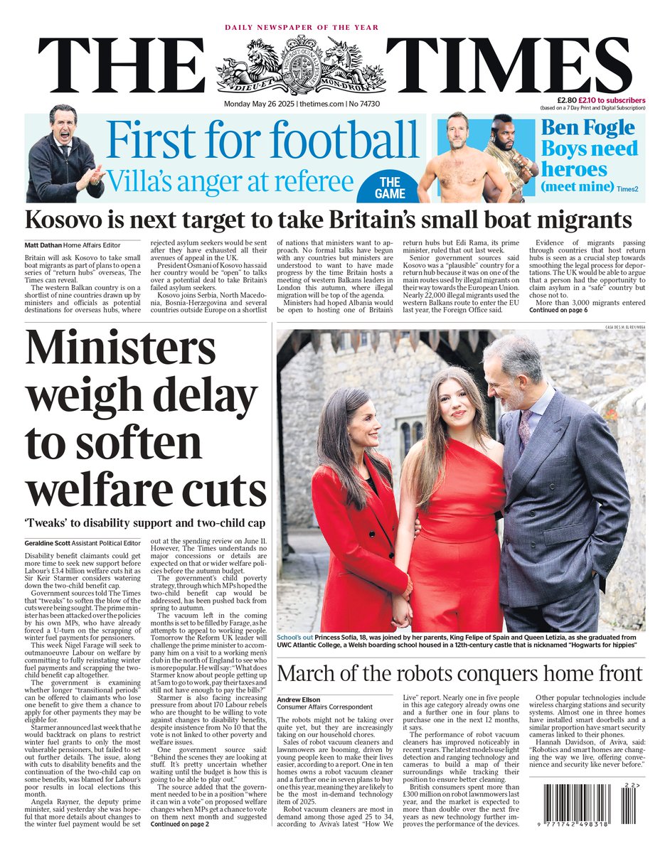 THE TIMES: Ministers weigh delay to soften welfare cuts #TomorrowsPapersToday