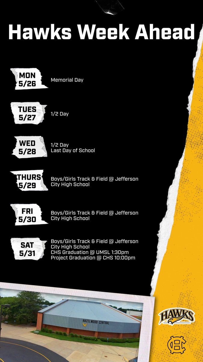 Hawks Week Ahead 5/26/25-5/31/25