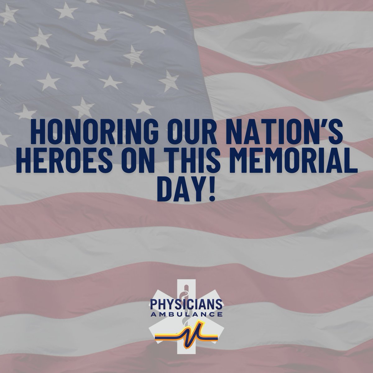 We here at Physicians Ambulance want to express our gratitude for our fallen heroes. We honor all that have given the ultimate sacrifice for us. #memorialday #physiciansambulance