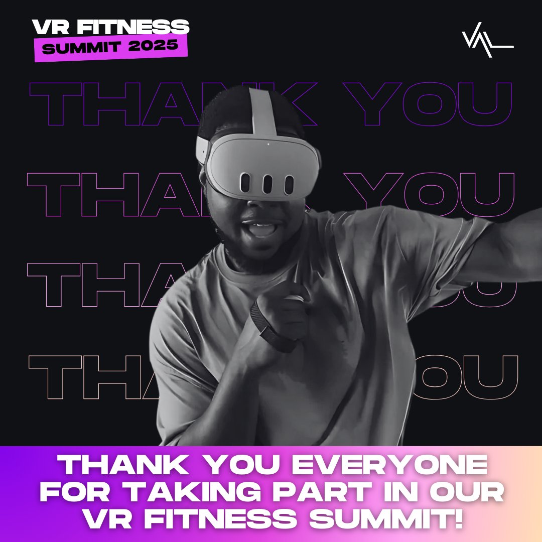 _VAL_VR's tweet image. As the VR Fitness Summit comes to a close, we want to extend a huge thank you to everyone who helped make it happen.
If you missed a session, you can catch all the replays on our YouTube channel.
Here’s to shaping the future of VR together! 🚀