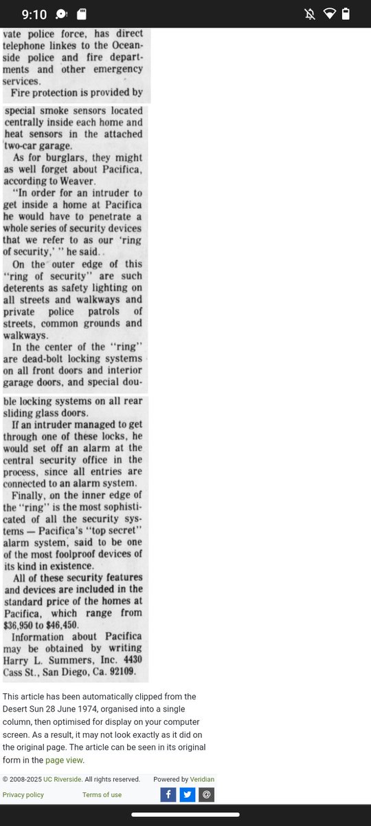 Occupy007's tweet photo. @CBS8 Major Developer Harry L. Summers Inc. knowingly used a non-existing mailing address on official government applications &amp; in publishings. New homes were falsely marketed to appear available to the public. https://t.co/2c3IhPWEOF

📸 1974 @MyDesert Article 
https://t.co/bM6AGKku9d https://t.co/yue4J3TDjt