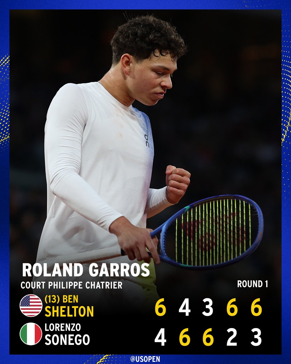 usopen's tweet image. Shelton shows out for 5️⃣