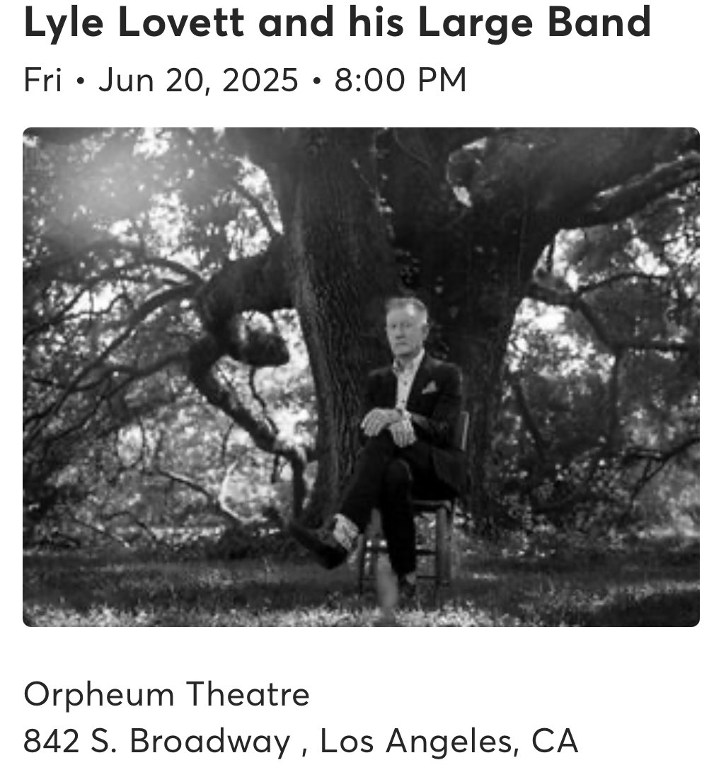MyCull100's tweet photo. #LosAngeles #California #LyleLovett #OrpheumTheatre https://t.co/sp3DYEALMP