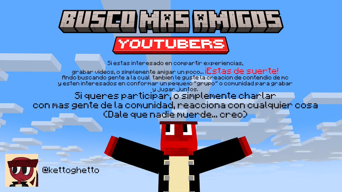 kettoghetto's tweet photo. ¡Busco mas gente con mis gustos!
Si te gusta Minecraft y creas contenido del mismo, no dudes en hablarme para grabar o jugar juntos un rato. ¿Quien sabe? Hasta podriamos armar un grupo.
#minecraft #kettoghetto #mc #mcevent #minecraftevent https://t.co/TlXt2IUMFd