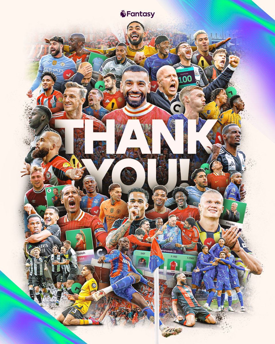 What a season it's been, for every point, every transfer, every goal, every clean sheet, every haul, every blank, it's been a pleasure 😍

To our record breaking 11.5m managers we want to say, thank you! 🙏

With love from admin ❤️