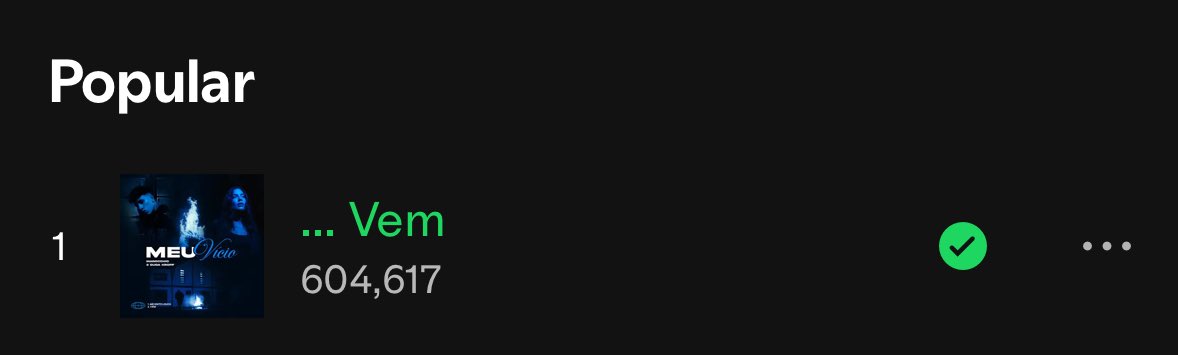 Central Duda Kropf (@centraldakropf) on Twitter photo A música atingiu 600 mil streams 🥳🎉 
Estamos muito felizes com a repercussão de "Vem" e temos certeza que isso é apenas o começo do que a Duda merece! A música atingiu 600 mil streams 🥳🎉 
Estamos muito felizes com a repercussão de "Vem" e temos certeza que isso é apenas o começo do que a Duda merece!