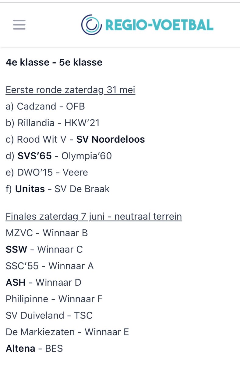 VVOFB's tweet image. Programma nacompetitie OFB 1
