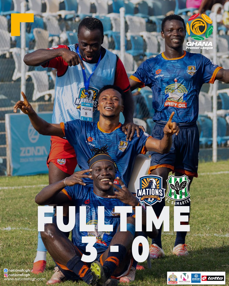 nationsfcgh's tweet photo. β° | FULLTIME
NFC π΅ 3οΈβ£ - 0οΈβ£ βͺοΈFCS
#WIFW π΅π βͺοΈ π¦
#NationsFC #NFC #UnityOil #NSCL #LottoSports #Zonda https://t.co/Ah1B0SwLZU