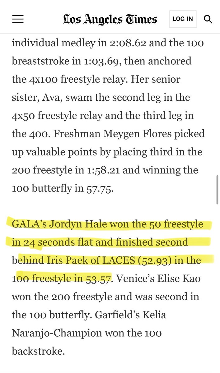 JBooBeenTrill's tweet photo. 2x 50 Free LA CITY CHAMP🏊🏼‍♀️🏆
LA Times &amp; SwimSwam mention 🗞️
CIF Scholar Athlete 4.0 GPA &amp; Above 🙌🏽
Beyond proud and blessed 🙏🏽💜 #proudmom https://t.co/7Ur5T0NtVA