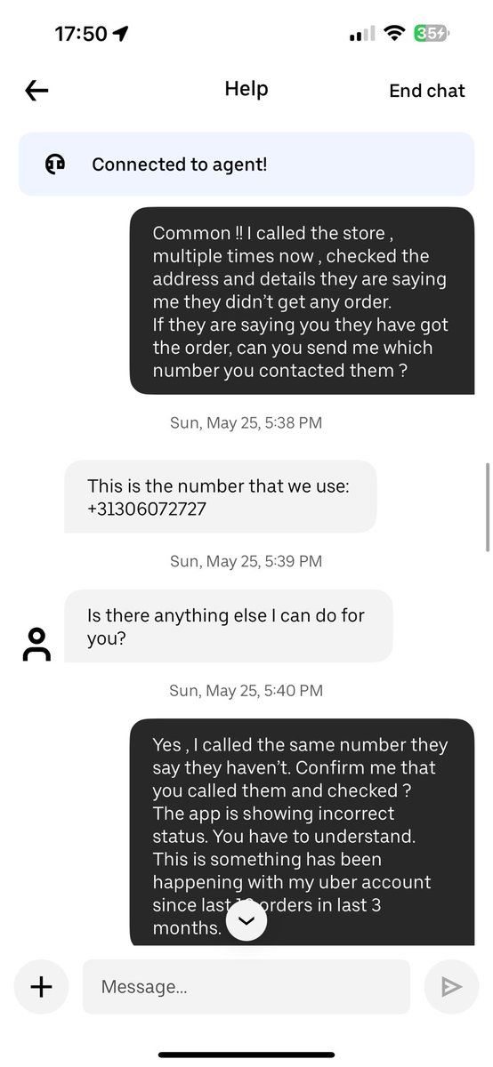 TheMightyDas's tweet photo. @Uber @UberEats Your customer care is not helpful. Facing issues with orders getting auto cancelled after 30 min or orders not reaching the store - happening since last 3 months but your customer support provides no help , rather they disconnect chats when asked questions #uber https://t.co/LwHzlO2I0f