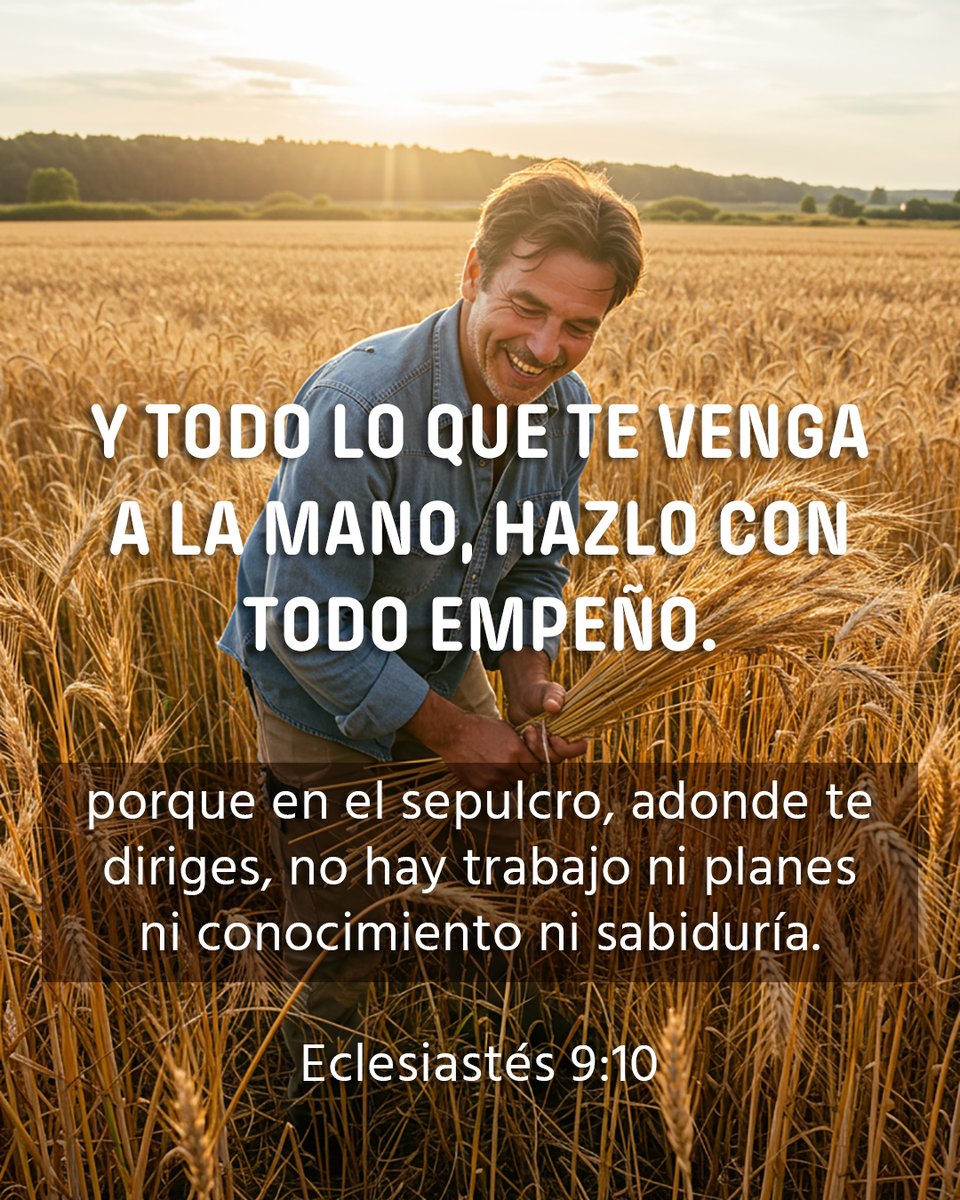 CercaEsta's tweet photo. Y todo lo que te venga a la mano, hazlo con todo empeño; porque en el sepulcro, adonde te diriges, no hay trabajo ni planes ni conocimiento ni sabiduría— Eclesiastés 9:10

#dirigir #conocimiento #sabiduría #Eclesiastés #sepulcro https://t.co/F8AKz8qRxF