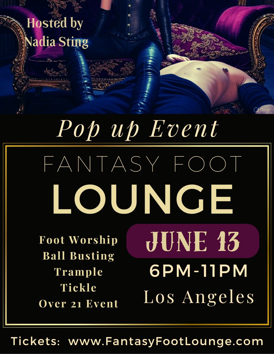 Join the Hottest Foot Models JUNE 13th for the exclusive Pop Up Event! Fantasy Foot Lounge! 
Tickets:    simpletix.com/e/la-fantasy-f…