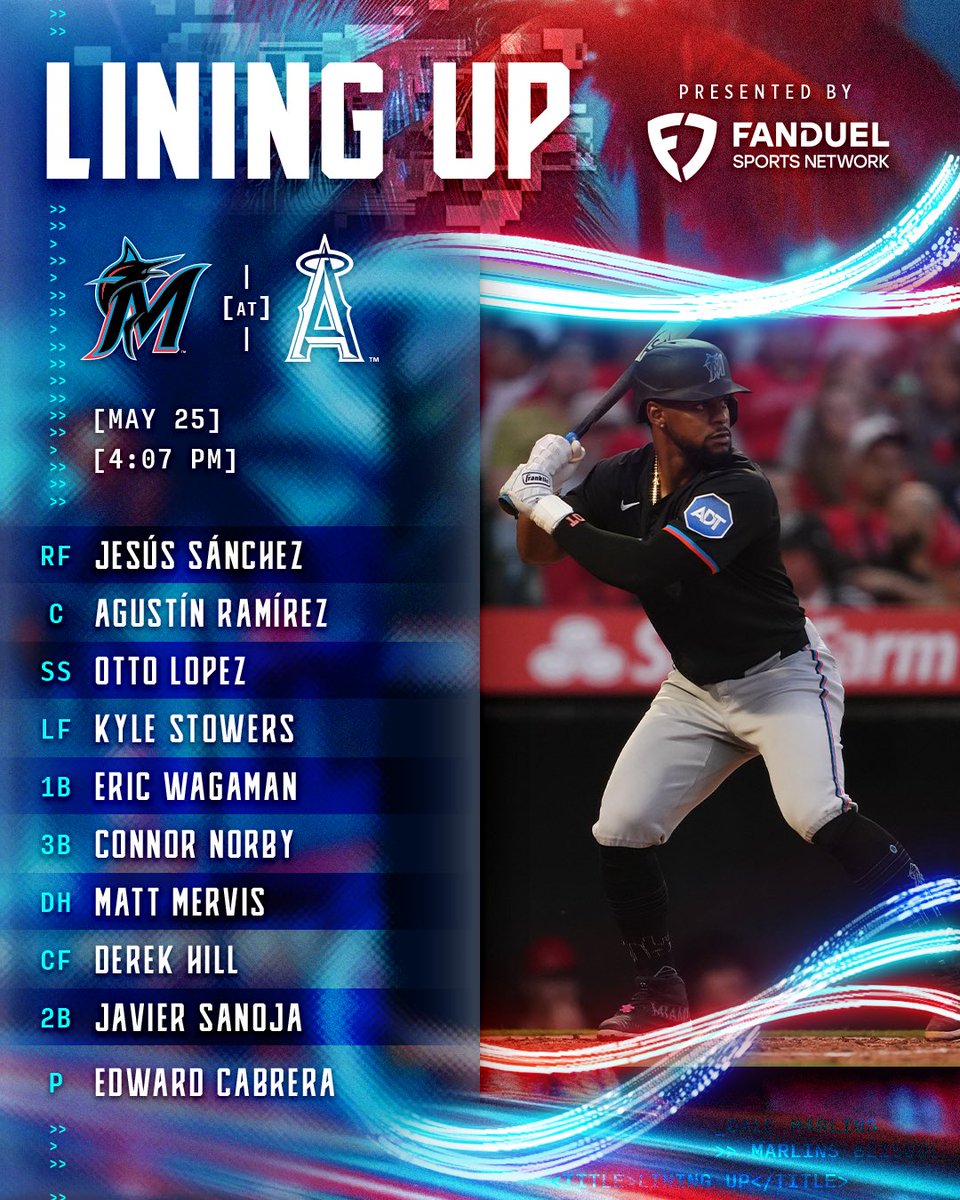 Miami Marlins (@marlins) on Twitter photo Cabby for the series finale.
📺: <a href="/FanDuelSN_FL/">FanDuel Sports Network Florida & Sun</a> , <a href="/FDSN_Marlins/">Marlins on FanDuel Sports Network</a>
👂:<a href="/MarlinsRadio/">Marlins Radio Network</a> , <a href="/FoxSports940/">Fox Sports 940 Miami</a>
⏰: 4:07 PM ET
#MarlinsBeisbol
mlb.com/marlins/schedu… Cabby for the series finale.
📺: <a href="/FanDuelSN_FL/">FanDuel Sports Network Florida & Sun</a> , <a href="/FDSN_Marlins/">Marlins on FanDuel Sports Network</a>
👂:<a href="/MarlinsRadio/">Marlins Radio Network</a> , <a href="/FoxSports940/">Fox Sports 940 Miami</a>
⏰: 4:07 PM ET
#MarlinsBeisbol
mlb.com/marlins/schedu…