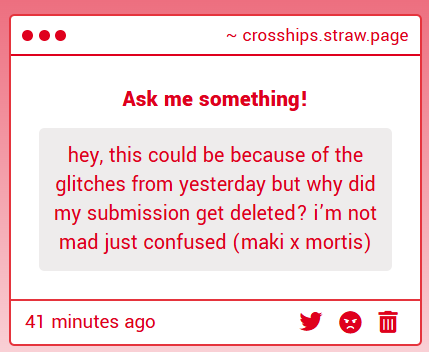 crosships's tweet photo. The only Mortis submission I saw was Mortis x Tenko, I don't delete submissions until I finish scheduling it. https://t.co/rFUQ3tjryj