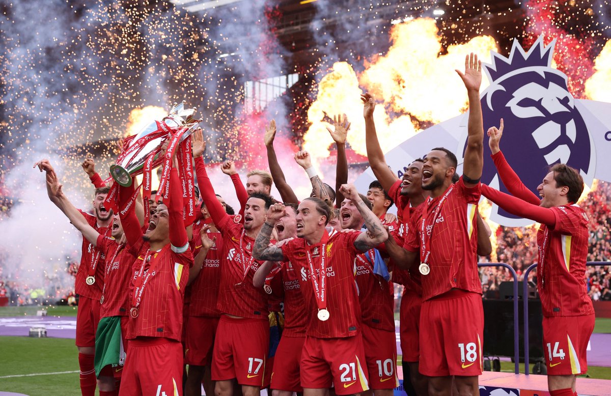 Liverpool are crowned Premier League champions after a stellar campaign. Congrats to The Reds 🔴🏆