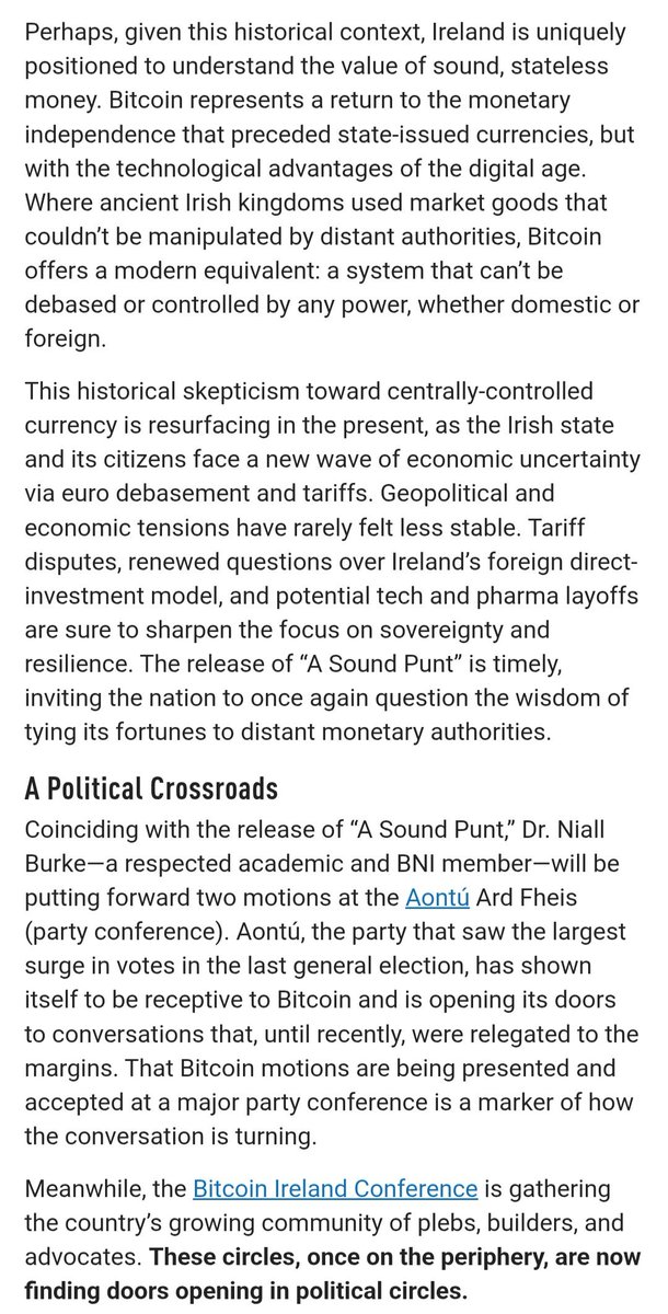 Roedd y Gwledydd Celtaidd yn masnach drwy gyfrifo a chadw llyfrau, yn hytrach nag masnach mewn arian corfforol. 

Yn union beth ydi Bitcoin!

Dychwelvd.

Something's Brewing In Ireland: 'Sound Punt' Released, As Bitcoin Enters National Conversation
zerohedge.com/crypto/somethi…