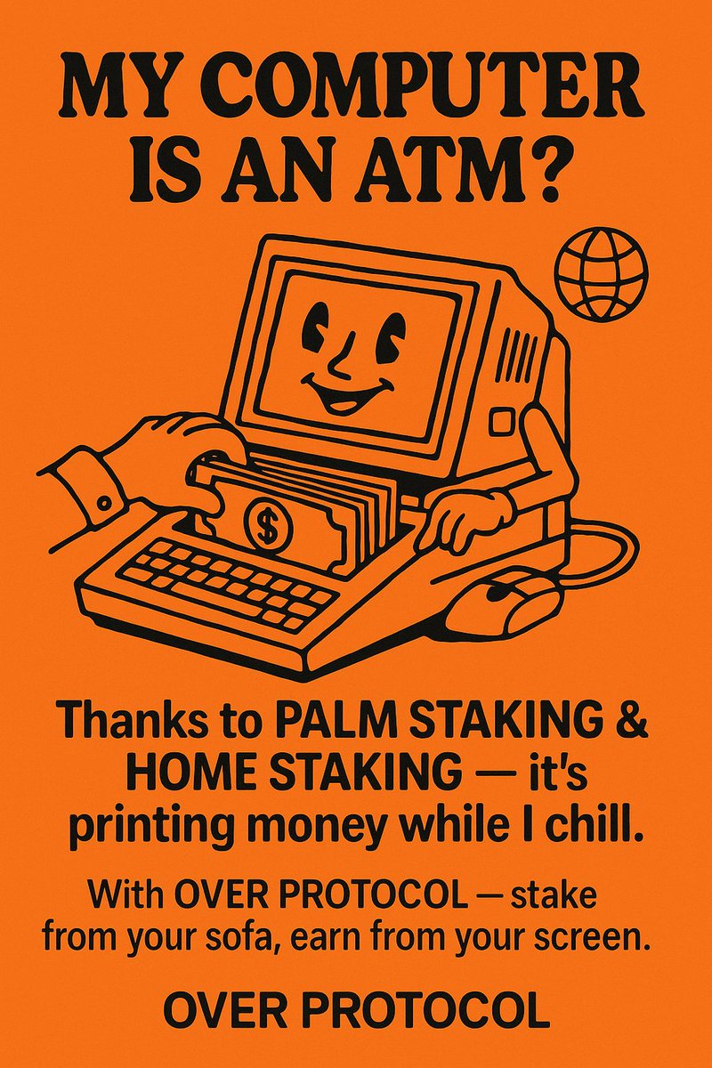 Askofumartin's tweet image. You  computer is officially an ATM.
Thanks to Palm Staking and Home Staking on Over Protocol, earning while you chill.
just staking from home and watching the rewards roll in.
Stake from your sofa. Earn from your screen.
Welcome to the future of passive income.
#OverProtocol