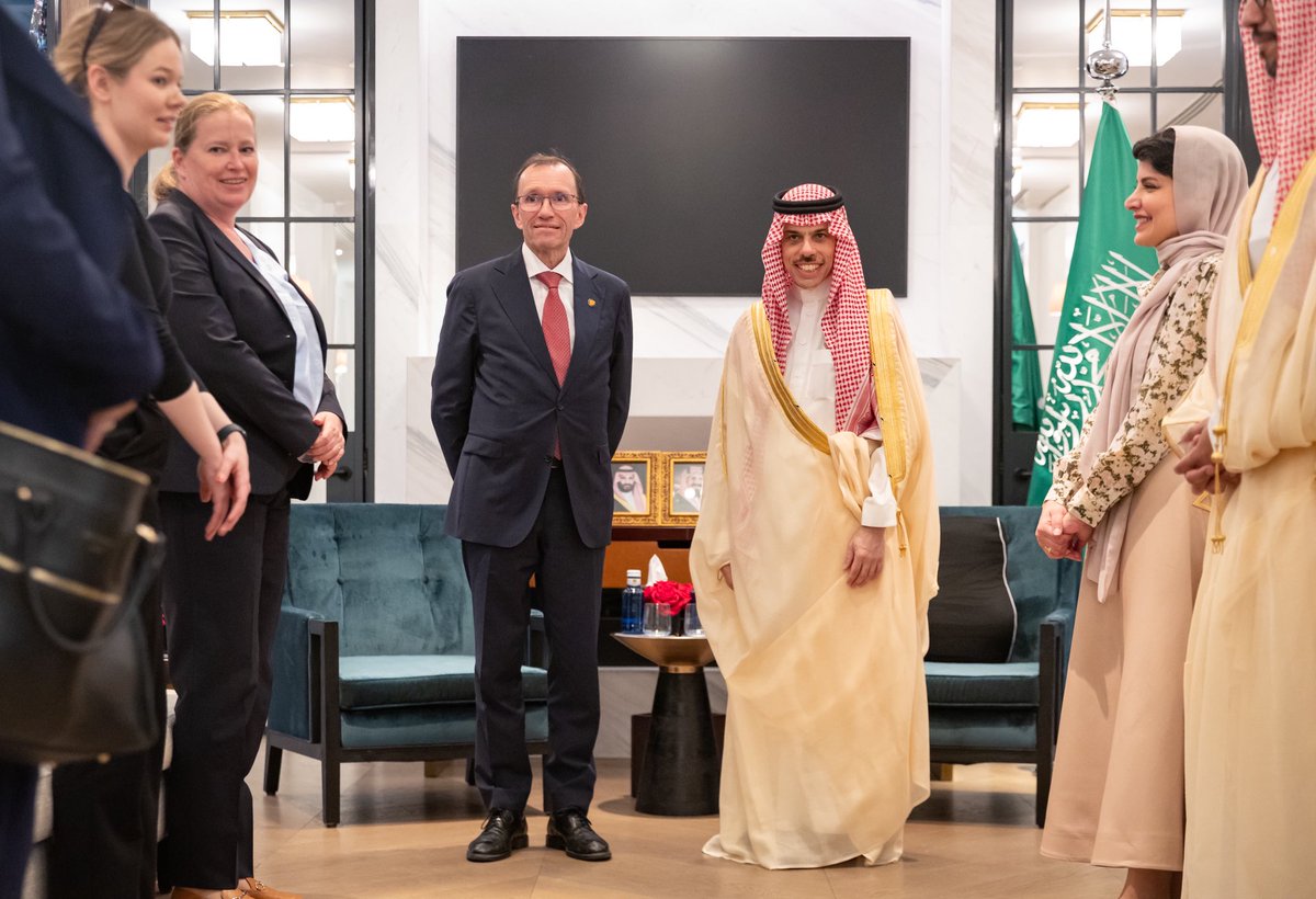 Foreign Ministry 🇸🇦 (@ksamofaen) on Twitter photo #Madrid | Foreign Minister Prince <a href="/FaisalbinFarhan/">فيصل بن فرحان</a> met with Norwegian Foreign Minister <a href="/EspenBarthEide/">Espen Barth Eide</a>, on the margins of the expanded meeting between the Ministerial Committee assigned by the Joint Arab-Islamic Extraordinary Summit on developments in Gaza, the Madrid Group, and #Madrid | Foreign Minister Prince <a href="/FaisalbinFarhan/">فيصل بن فرحان</a> met with Norwegian Foreign Minister <a href="/EspenBarthEide/">Espen Barth Eide</a>, on the margins of the expanded meeting between the Ministerial Committee assigned by the Joint Arab-Islamic Extraordinary Summit on developments in Gaza, the Madrid Group, and