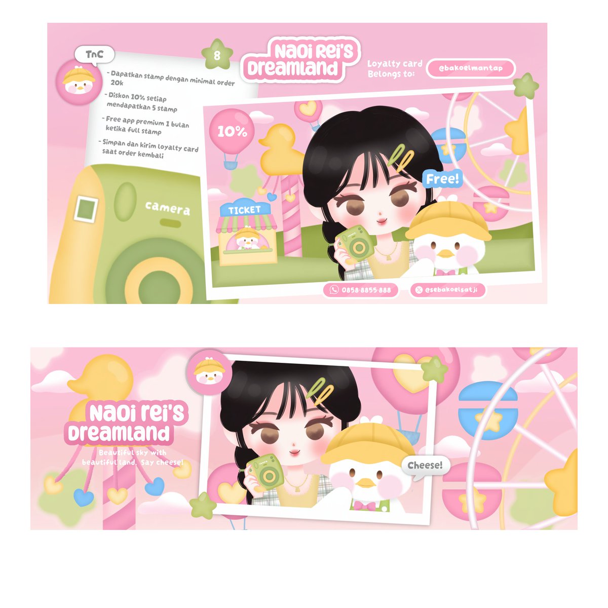 Di sini aku mau ngurusin klaim kamu kalau loyalty card aku niru posisi layout kamu. 

1. Untuk loca, aku selalu buat TnC di sebelah kiri. "Kenapa kok gak di sebalah kanan kak?" Kamu bisa liat kan layout aku di pics kedua, bianglala aku udah di sebalah kanan, -c-