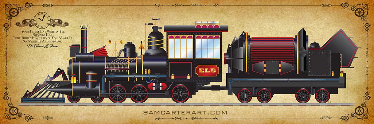 Cartarsauce's tweet image. Happy 35th to Back to the Future III. I discovered in 2015 at a BTTF art show that part 3 might be my favorite bc i subconsciously cranked out a bunch of art from the final installment. I think it’s the incredible suspenseful ending and how they tied it all up. Perfection.