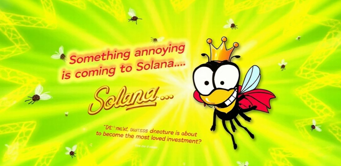 FLYMEME_'s tweet photo. Something annoying is coming to Solana... The most hated creature is about to become the most loved investment. Can you guess what's buzzing soon? #ComingSoon #Solana #MysteryMeme https://t.co/7YBAVGEKGl