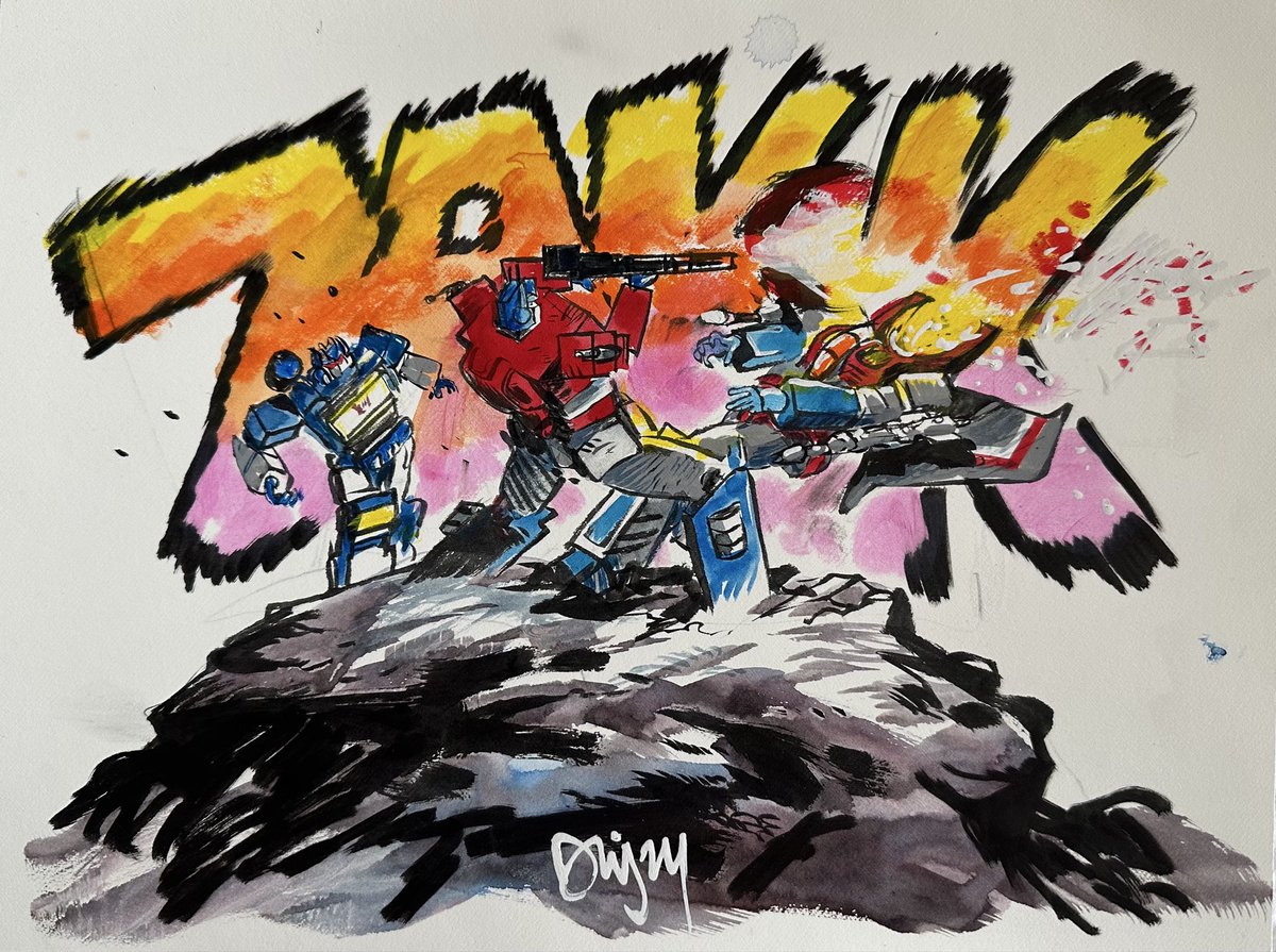 Felix Comic Art (@felixcomicart) on Twitter photo TRANSFORMERS original art painting by <a href="/danielwarrenart/">Daniel Warren Johnson</a>…SOLD! 11x17! Optimus Prime vs. Starscream and Soundwave! DWJ did a series of these for his two convention appearances in 2024…not sure if he’ll do them this year yet…see him at Heroescon next month! felixcomicart.com TRANSFORMERS original art painting by <a href="/danielwarrenart/">Daniel Warren Johnson</a>…SOLD! 11x17! Optimus Prime vs. Starscream and Soundwave! DWJ did a series of these for his two convention appearances in 2024…not sure if he’ll do them this year yet…see him at Heroescon next month! felixcomicart.com