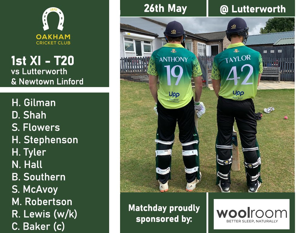 The 1st XI are in action tomorrow afternoon in two T20s at Lutterworth - good luck lads!