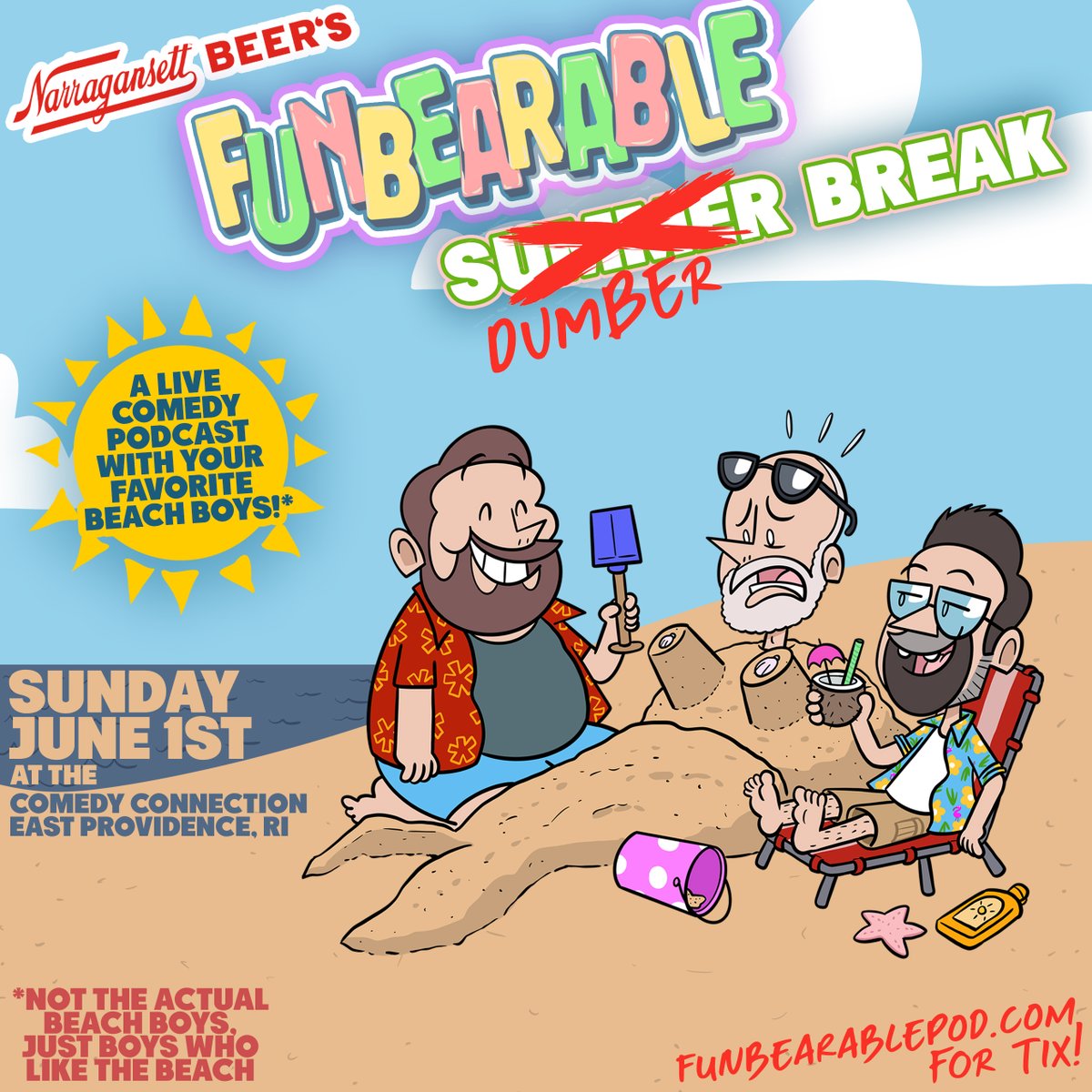 Chuck Staton (@discountchuck) on Twitter photo TWO announcements for the live <a href="/funbearablepod/">funbearablepod</a> show!
1. There was a pricing error, tix are $15, all good now! Link in subtweet!
2. <a href="/RIFoodFights/">RI Food Fights</a> is joining the party with <a href="/Gansettbeer/">Narragansett Beer</a> to sponsor!
Show is ONE WEEK AWAY! Grab tix NOW! Special announcements this week!
🏝️🏝️🏝️ TWO announcements for the live <a href="/funbearablepod/">funbearablepod</a> show!
1. There was a pricing error, tix are $15, all good now! Link in subtweet!
2. <a href="/RIFoodFights/">RI Food Fights</a> is joining the party with <a href="/Gansettbeer/">Narragansett Beer</a> to sponsor!
Show is ONE WEEK AWAY! Grab tix NOW! Special announcements this week!
🏝️🏝️🏝️