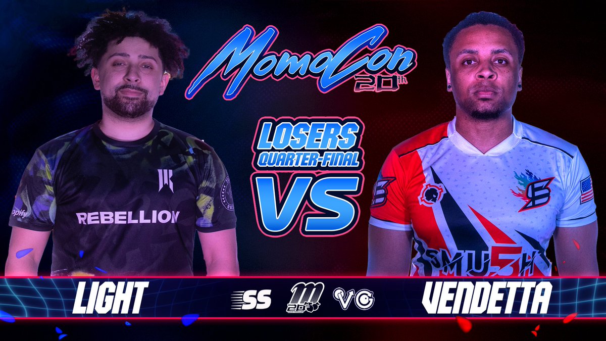 SmashStudiosGG's tweet image. The fire still burns in Losers Quarters.
@Vendetta_FGC meets @Light_S21 in a high-octane match where pressure’s on and every read counts.
Only one moves on.
#MomoCon2025