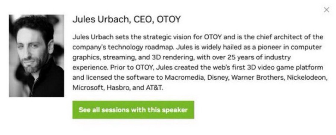 The founder of $RENDER has had his own talk at Nvidia gtc every year going back to 2010.

And $RENDER / Otoy engineers work closely with Nvidia to optimize their gpu’s.

Nvidia describes the Founder of $RENDER as: 

"A pioneer in computer graphics, streaming, and 3D rendering"