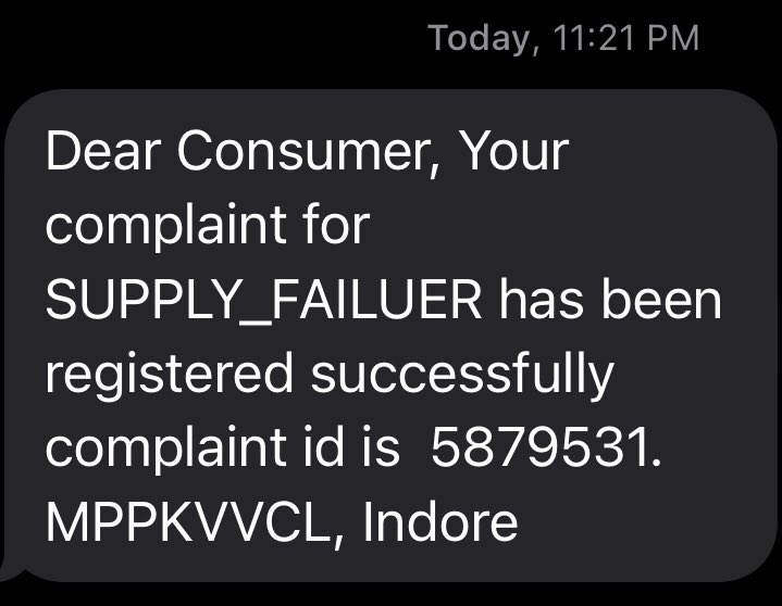 williamraghav's tweet photo. Dear @MPEBIndore Power fluctuations are happening in our area from past 2 hours in every 10 mins, Whats going on?
Complaint registered, pls look into. https://t.co/MJGex8UXqn